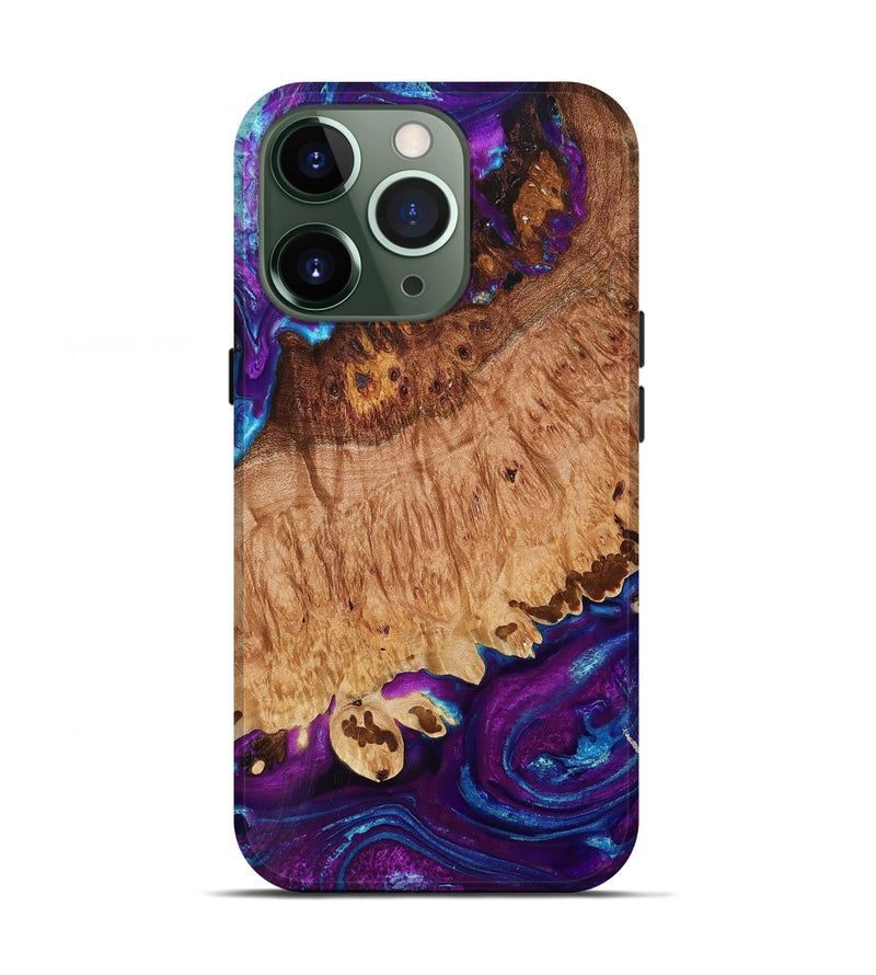 iPhone 13 Pro Wood+Resin Live Edge Phone Case - Ivy (Purple, 693791)