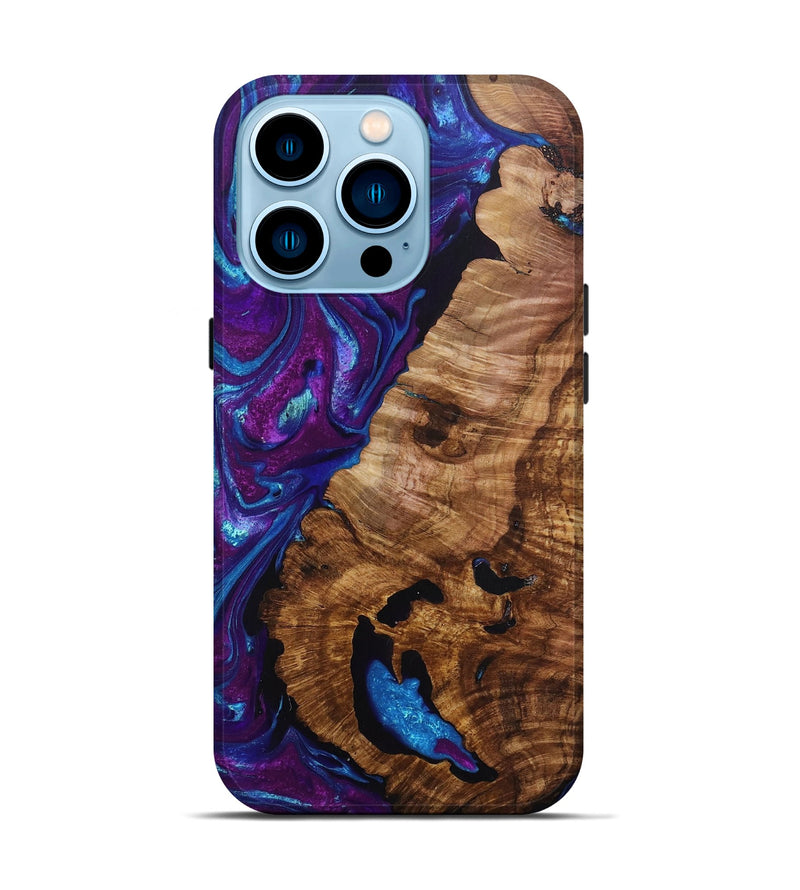 iPhone 14 Pro Wood+Resin Live Edge Phone Case - Milo (Purple, 693792)