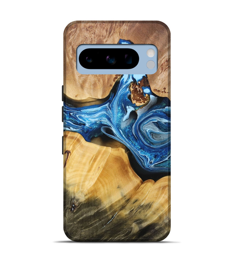 Pixel 8 Pro Wood+Resin Live Edge Phone Case - Simon (Blue, 693808)