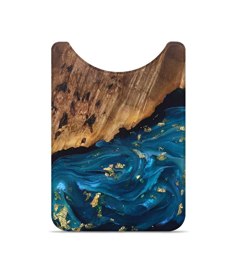 Live Edge Wood+Resin Wallet - Ashleigh (Teal & Gold, 693819)