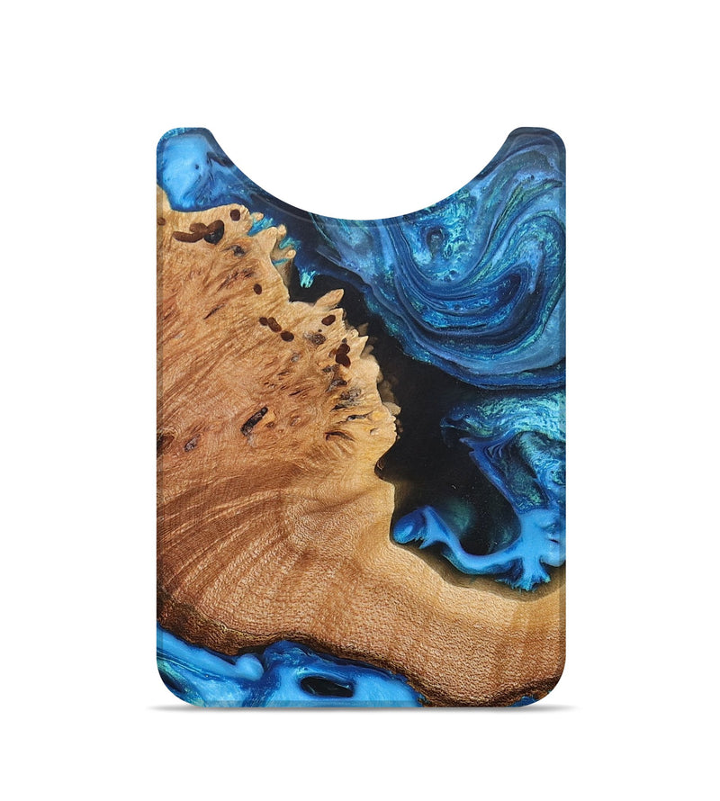 Live Edge Wood+Resin Wallet - Ebony (Blue, 693824)