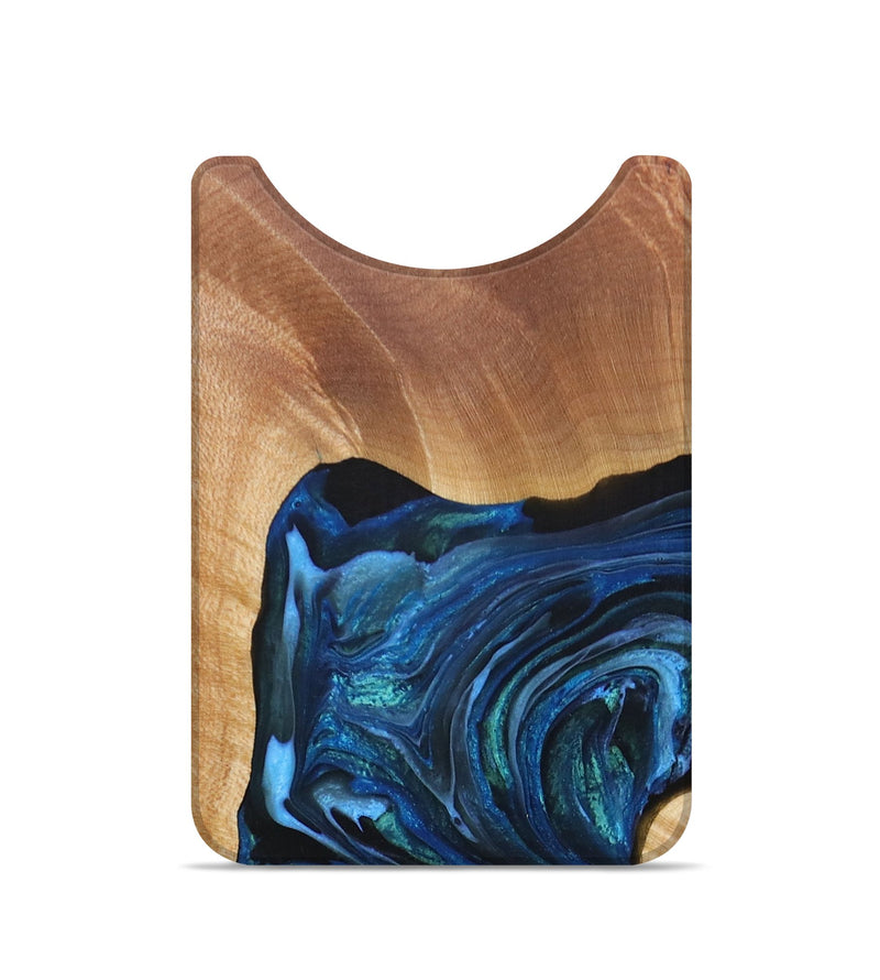 Live Edge Wood+Resin Wallet - Joy (Blue, 693825)