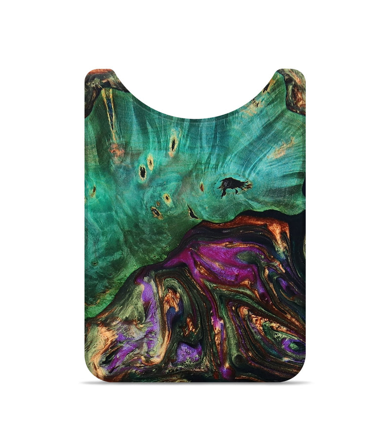 Live Edge Wood+Resin Wallet - Fred (Teal & Gold, 693938)