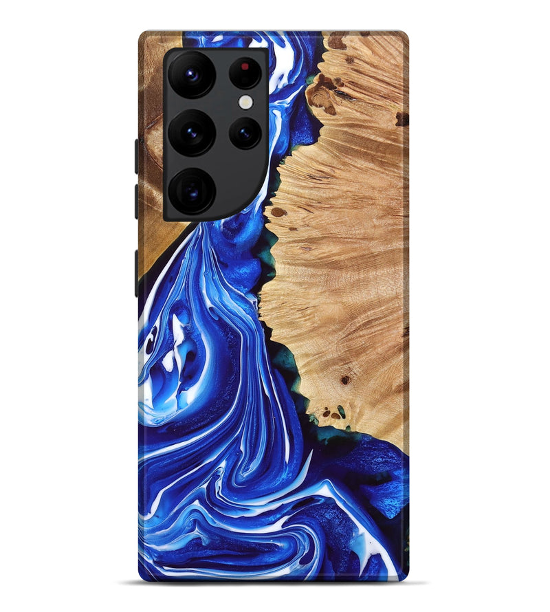 Galaxy S22 Ultra Wood+Resin Live Edge Phone Case - James (Blue, 693945)
