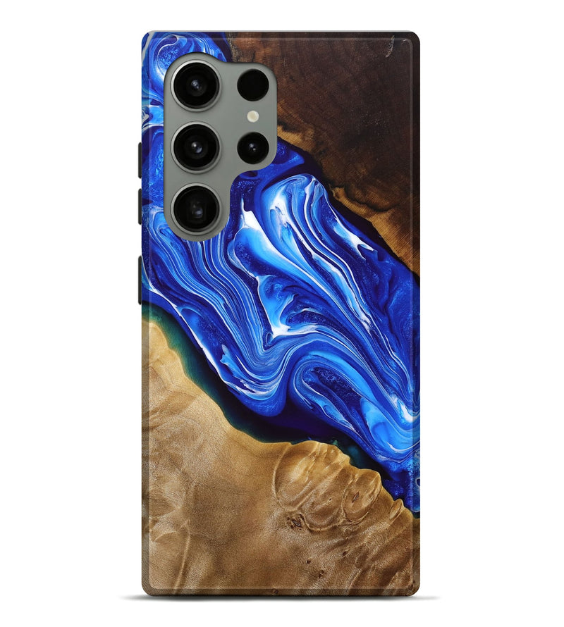 Galaxy S24 Ultra Wood+Resin Live Edge Phone Case - Remi (Blue, 693948)