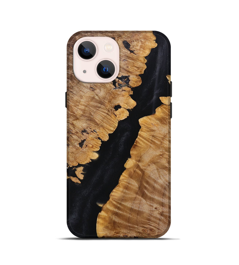 iPhone 13 mini Wood+Resin Live Edge Phone Case - Mickey (Pure Black, 693953)