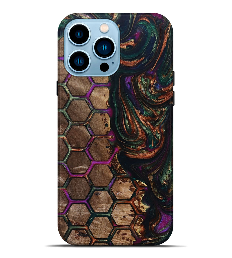 iPhone 14 Pro Max Wood+Resin Live Edge Phone Case - Jeri (Pattern, 693968)