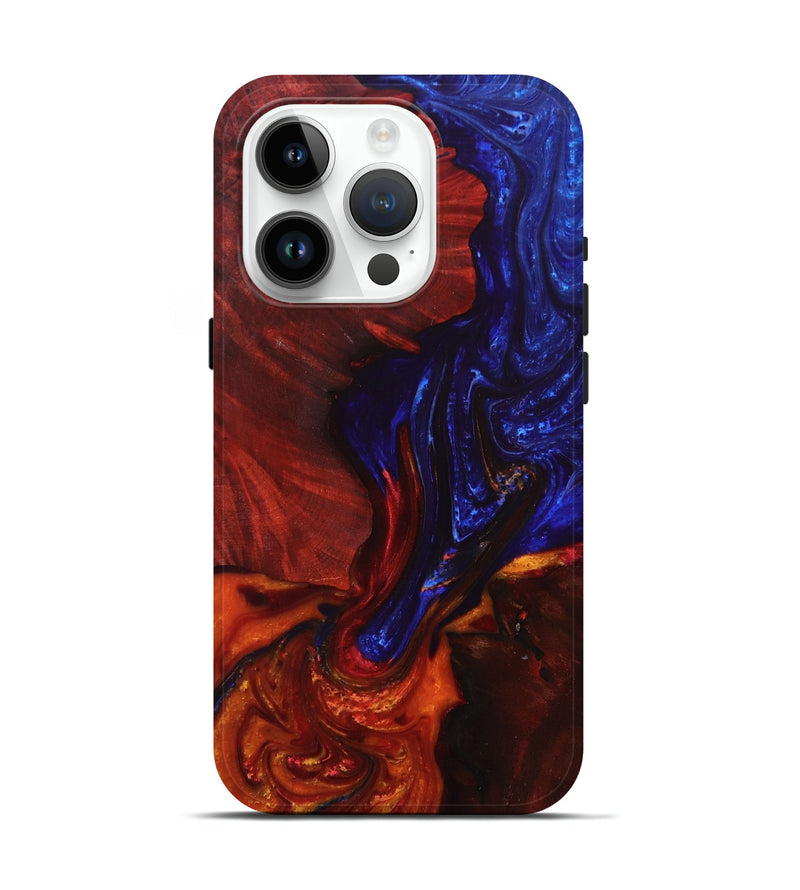 iPhone 15 Pro Wood+Resin Live Edge Phone Case - Patti (Blue, 693969)
