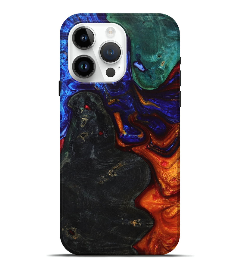 iPhone 15 Pro Max Wood+Resin Live Edge Phone Case - Erik (Fire & Ice, 693970)