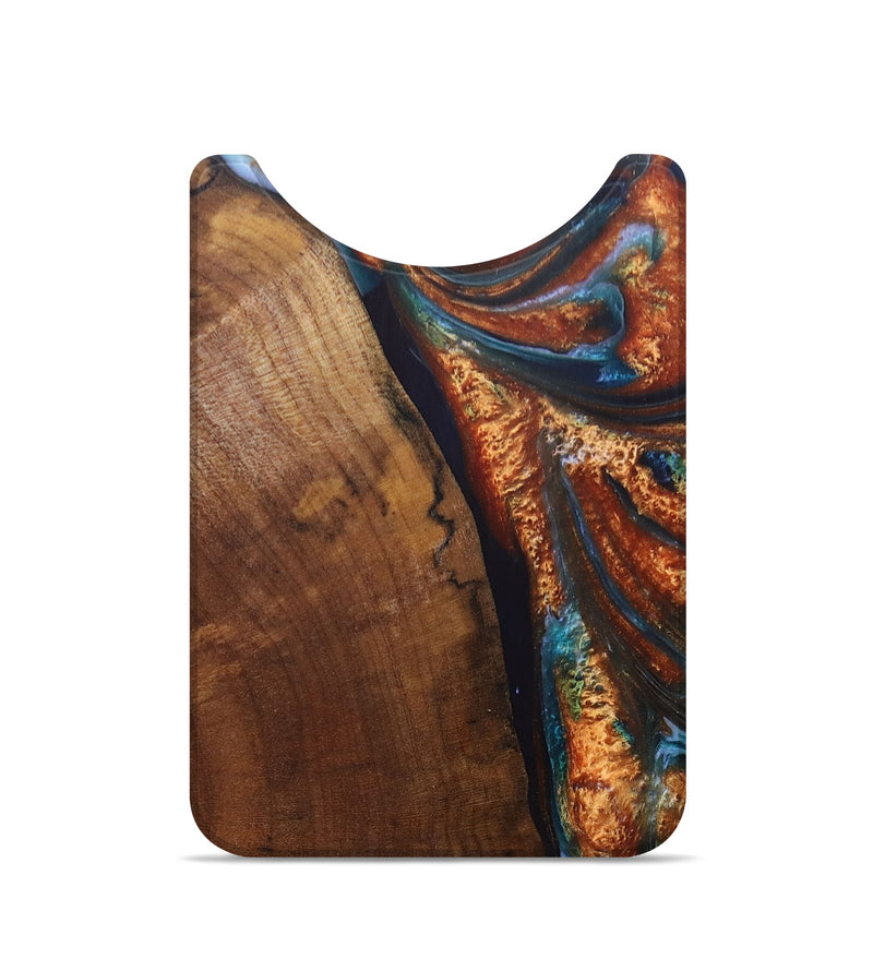 Live Edge Wood+Resin Wallet - Donnie (Teal & Gold, 694033)