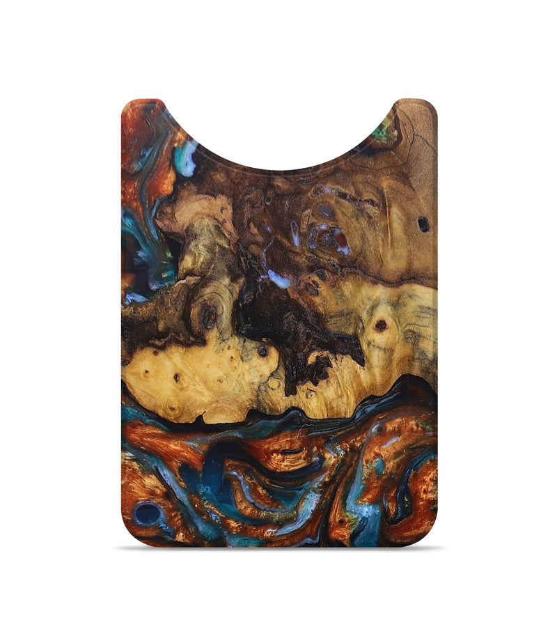 Live Edge Wood+Resin Wallet - Gordon (Teal & Gold, 694034)