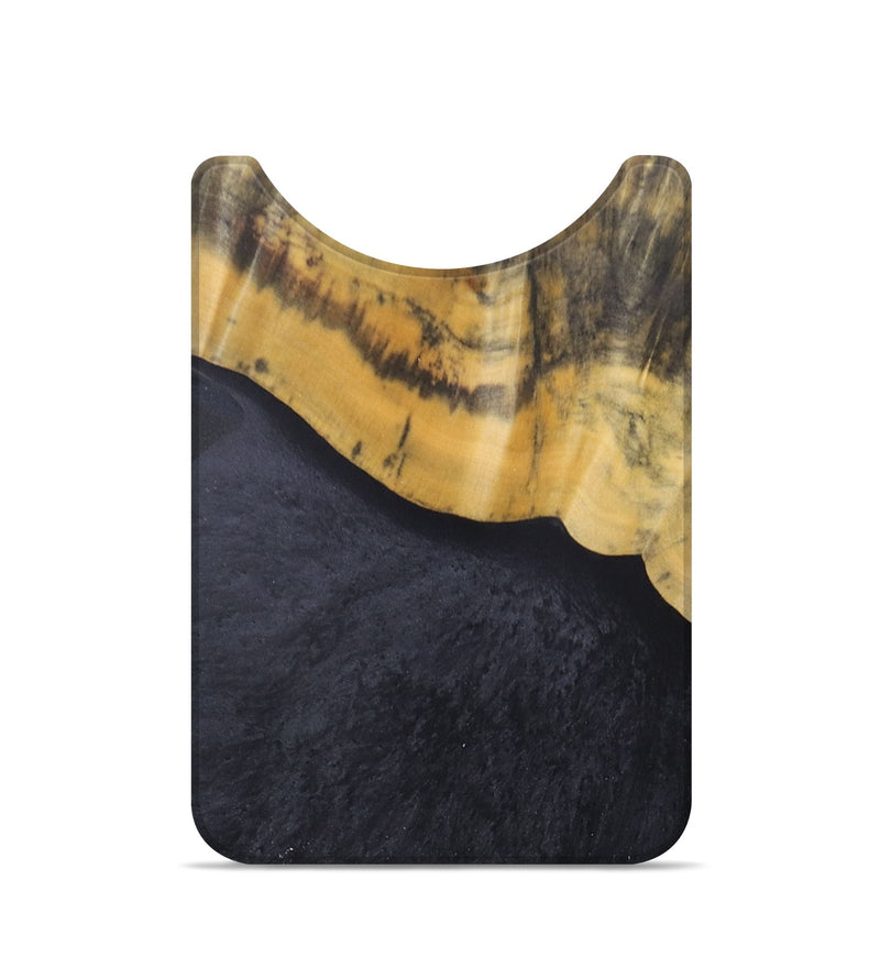 Live Edge Wood+Resin Wallet - Camryn (Pure Black, 694035)
