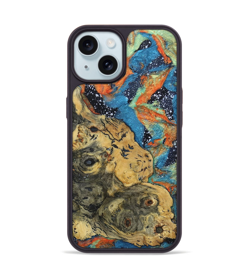 iPhone 15 Wood+Resin Phone Case - Glenn (Cosmos, 694185)