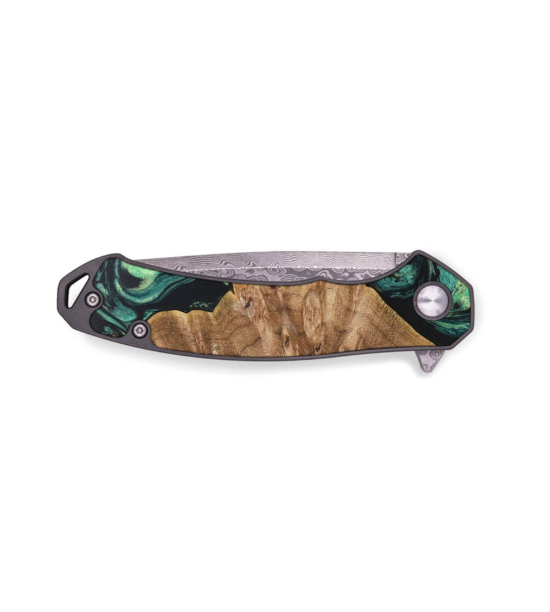 EDC Wood+Resin Pocket Knife - Lesly (Green, 694253)