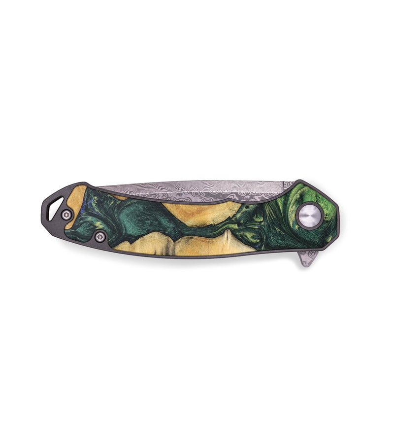 EDC Wood+Resin Pocket Knife - Wendy (Green, 694254)