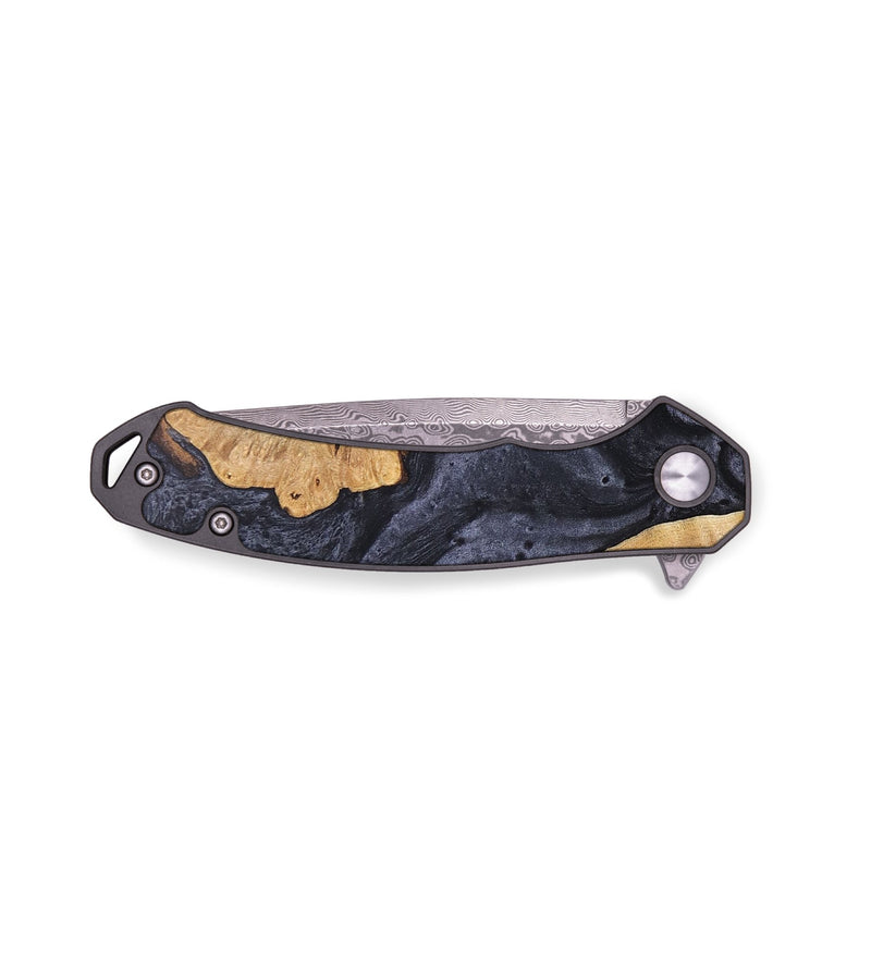 EDC Wood+Resin Pocket Knife - Trent (Pure Black, 694260)