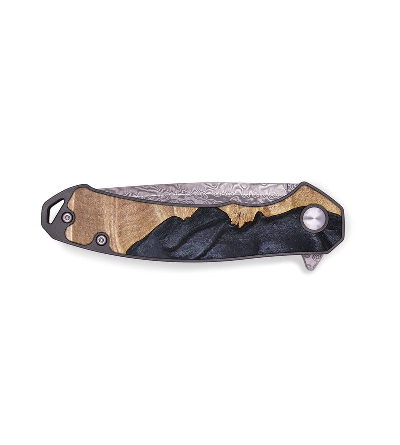 EDC Wood+Resin Pocket Knife - Spencer (Pure Black, 694261)