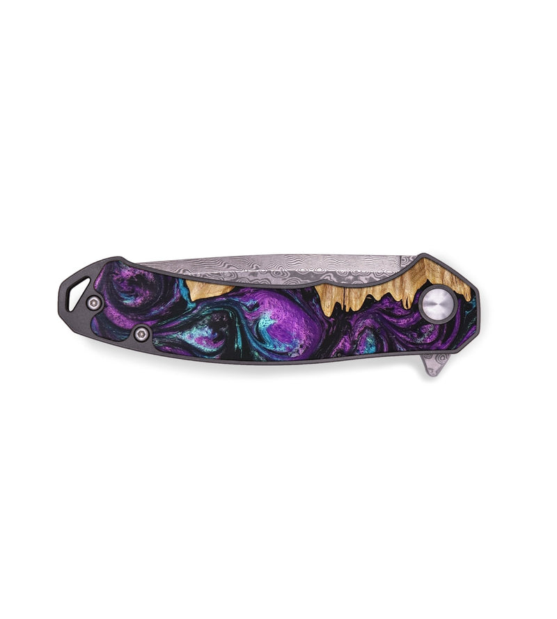 EDC Wood+Resin Pocket Knife - Adeline (Purple, 694263)