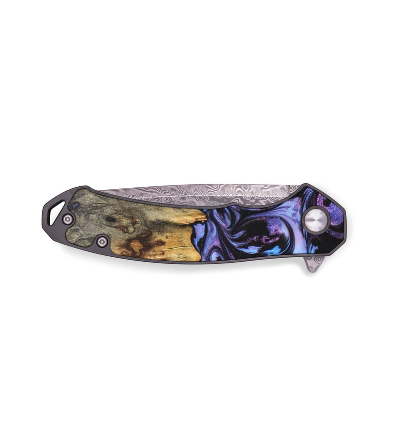 EDC Wood+Resin Pocket Knife - Lakisha (Purple, 694264)