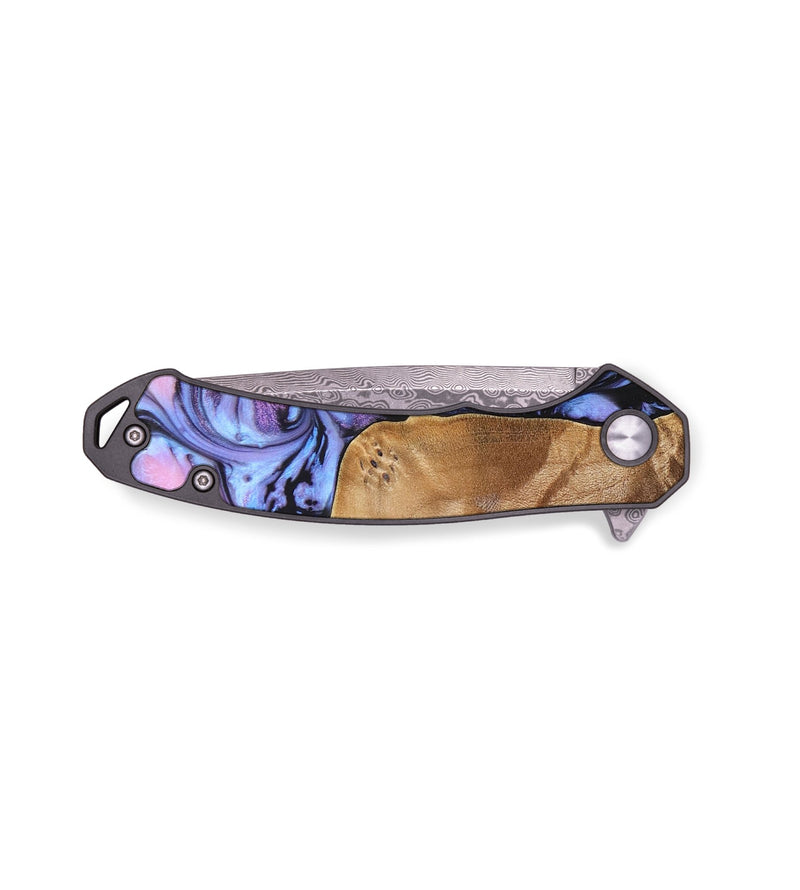 EDC Wood+Resin Pocket Knife - Landen (Purple, 694265)