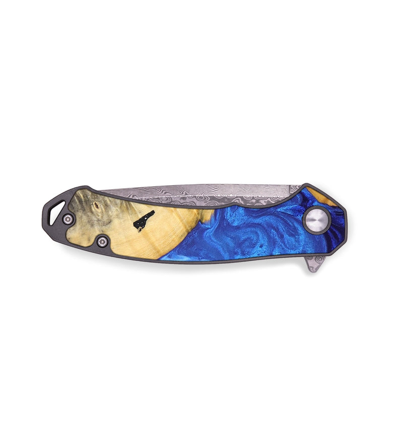 EDC Wood+Resin Pocket Knife - Khadijah (Blue, 694272)