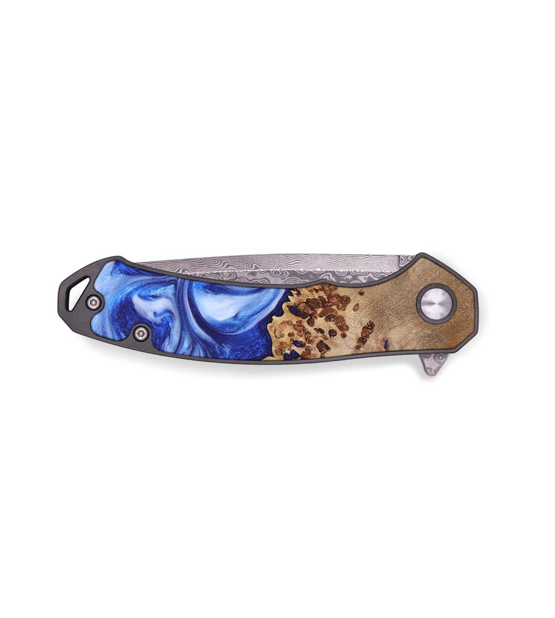 EDC Wood+Resin Pocket Knife - Andy (Blue, 694274)