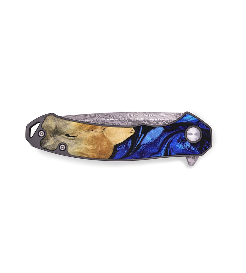 EDC Wood+Resin Pocket Knife - Floyd (Blue, 694276)