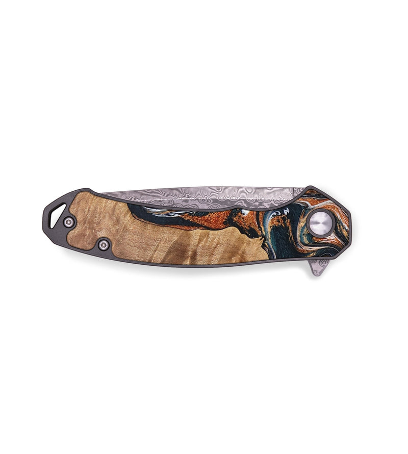EDC Wood+Resin Pocket Knife - Charity (Black & White, 694279)