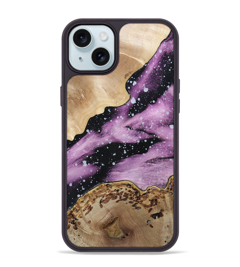 iPhone 15 Plus Wood+Resin Phone Case - Makayla (Cosmos, 694356)