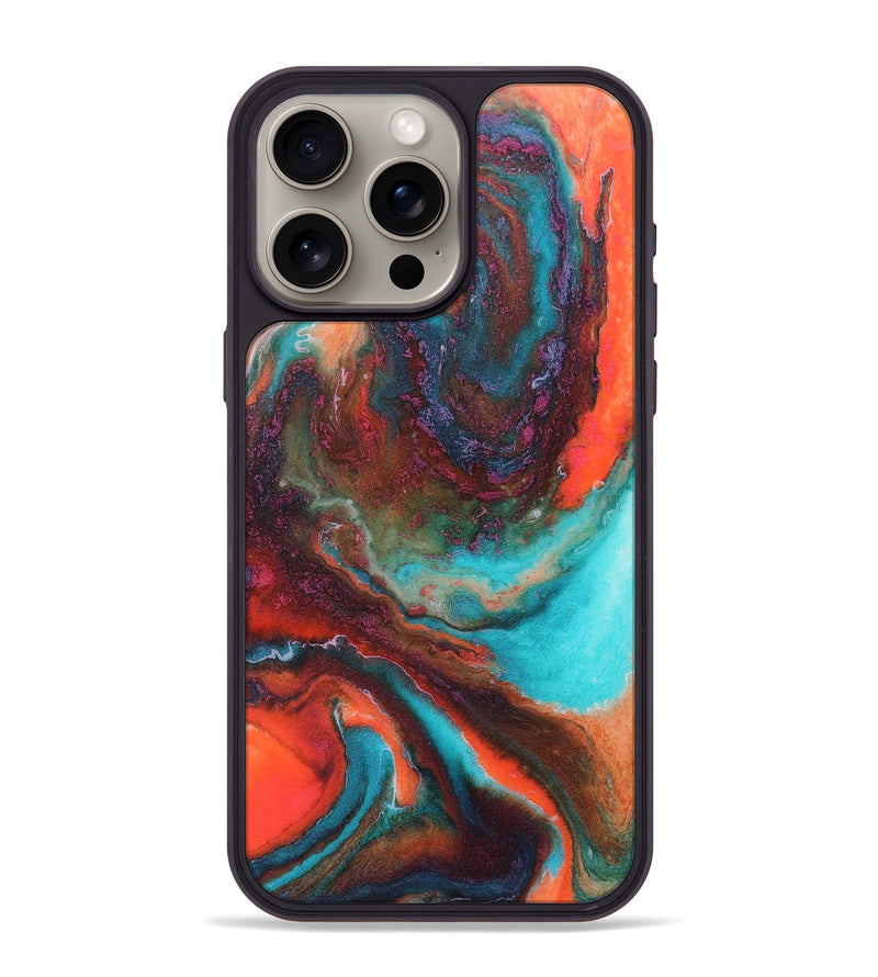 iPhone 15 Pro Max Wood+Resin Phone Case - Paige (Watercolor, 694372)
