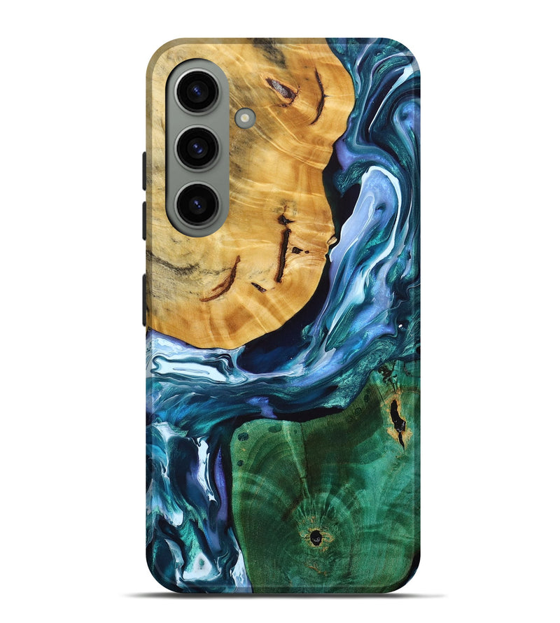 Galaxy S24 Plus Wood+Resin Live Edge Phone Case - Allie (Blue, 694400)