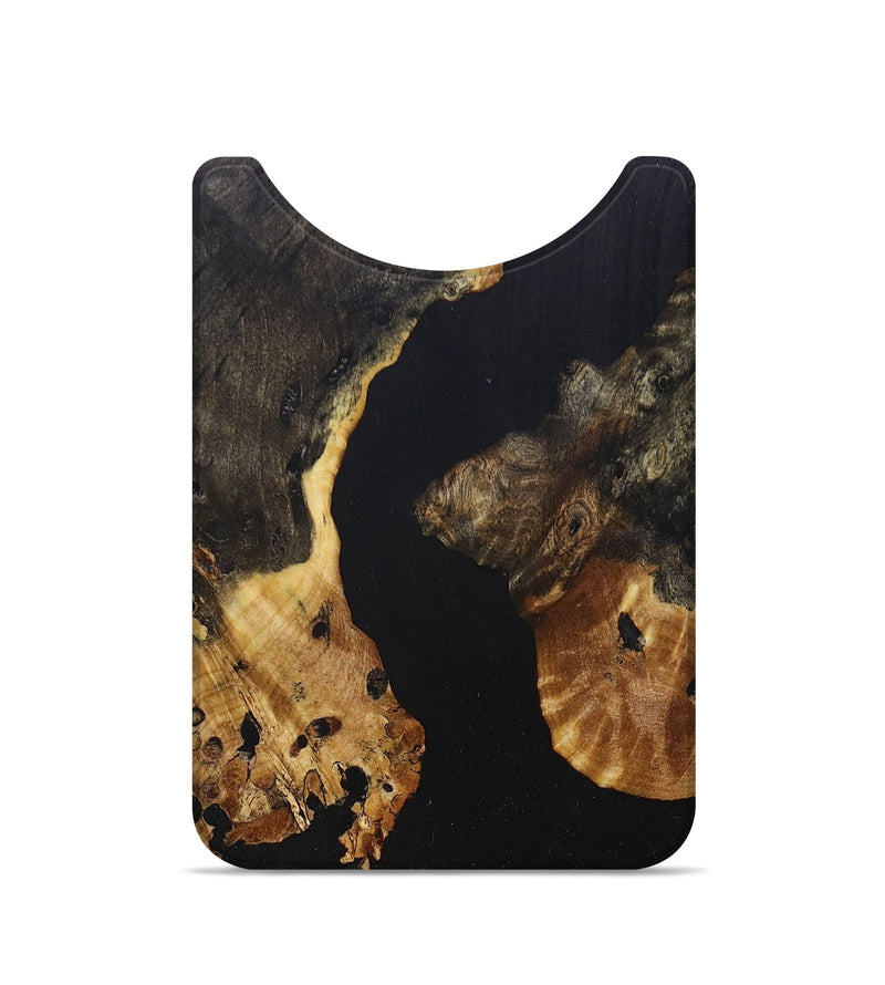 Live Edge Wood+Resin Wallet - Nasir (Pure Black, 694409)