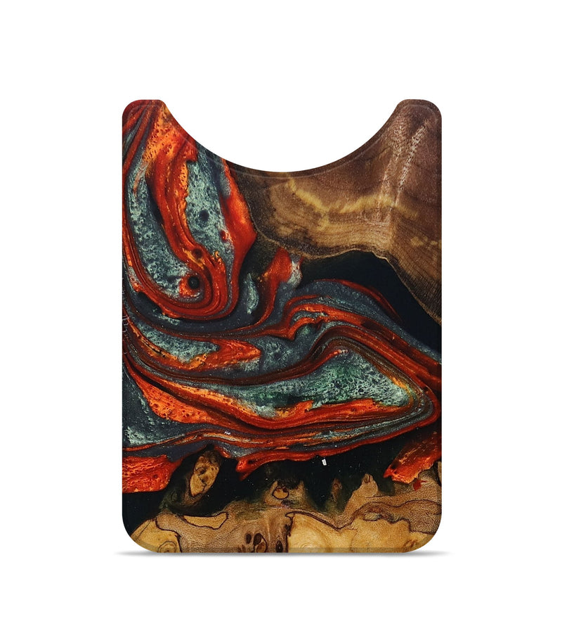 Live Edge Wood+Resin Wallet - Dora (Teal & Gold, 694421)