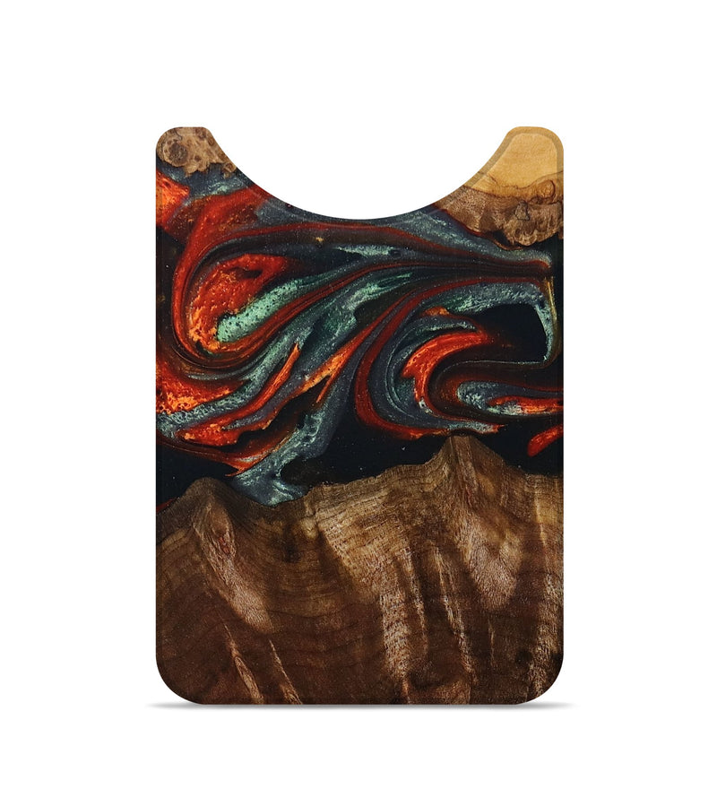 Live Edge Wood+Resin Wallet - Adrian (Teal & Gold, 694422)