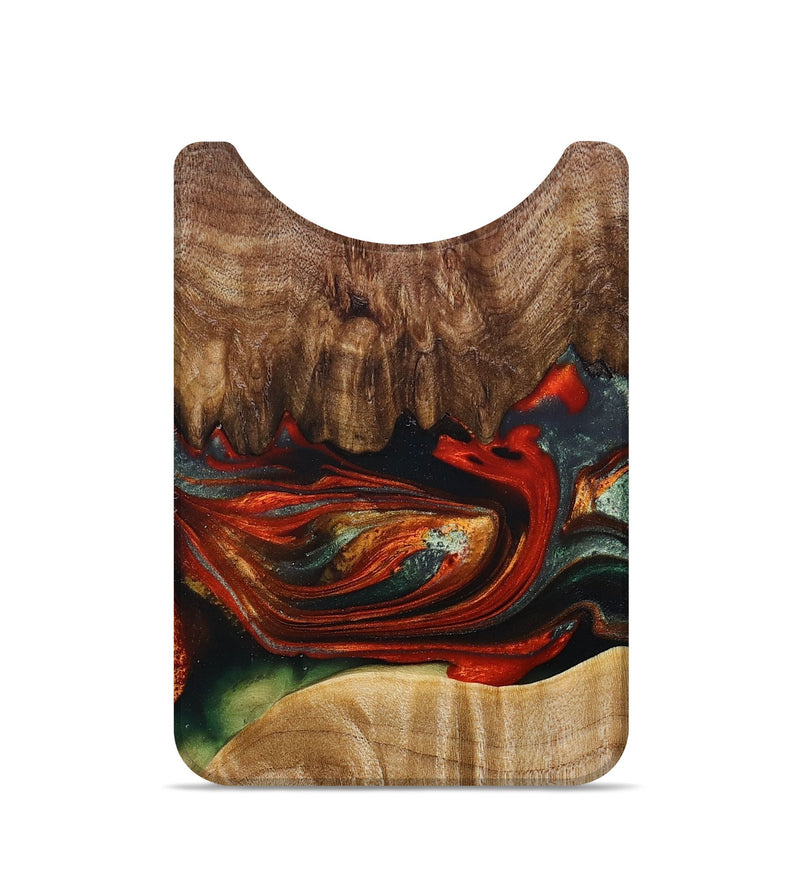 Live Edge Wood+Resin Wallet - Debra (Teal & Gold, 694424)