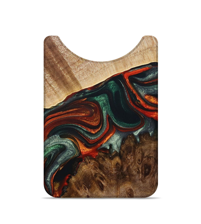 Live Edge Wood+Resin Wallet - Grace (Teal & Gold, 694427)