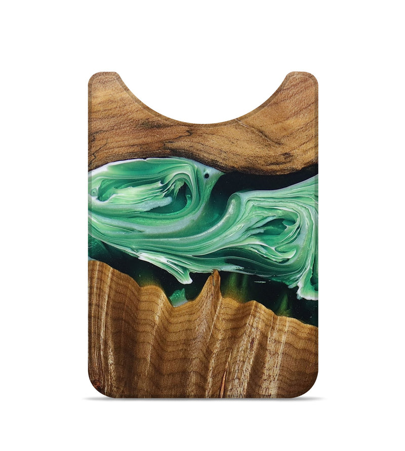 Live Edge Wood+Resin Wallet - Lauryn (Green, 694429)