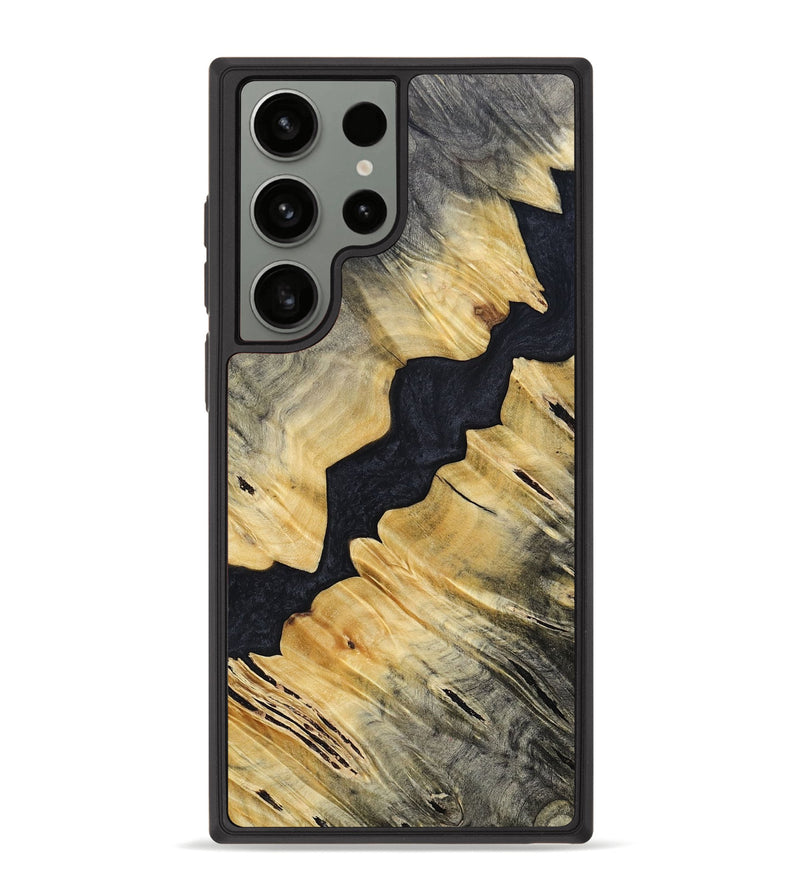 Galaxy S23 Ultra Wood+Resin Phone Case - Alondra (Pure Black, 694801)