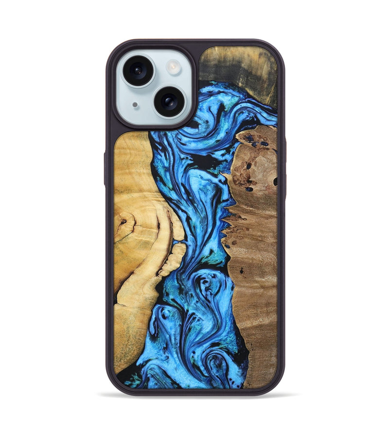 iPhone 15 Wood+Resin Phone Case - Ellen (Mosaic, 694813)