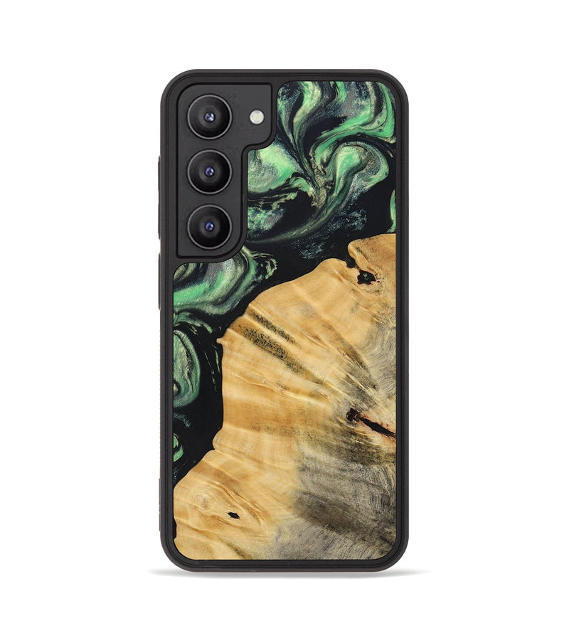 Galaxy S23 Wood+Resin Phone Case - Deja (Green, 694826)