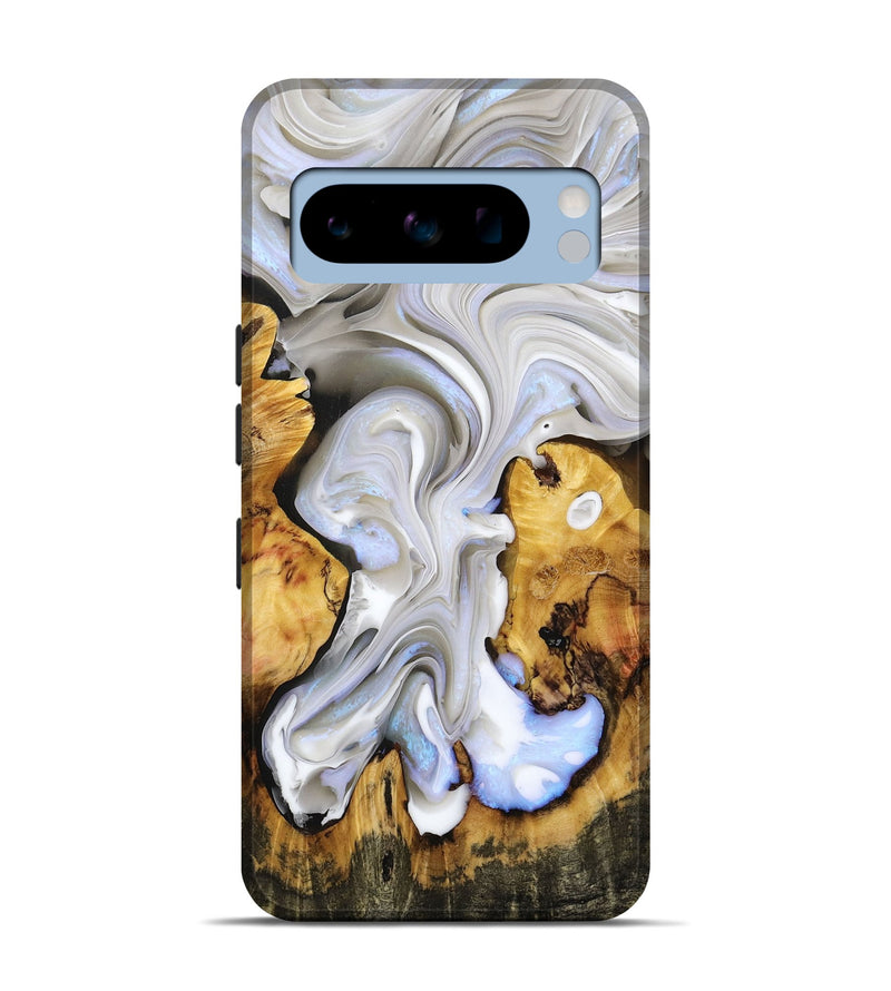 Pixel 8 Pro Wood+Resin Live Edge Phone Case - Flora (Black & White, 694888)