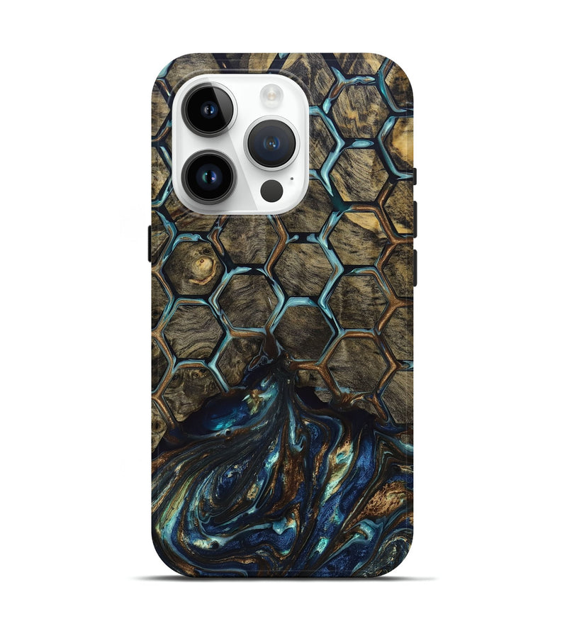 iPhone 15 Pro Wood+Resin Live Edge Phone Case - Solomon (Pattern, 694957)
