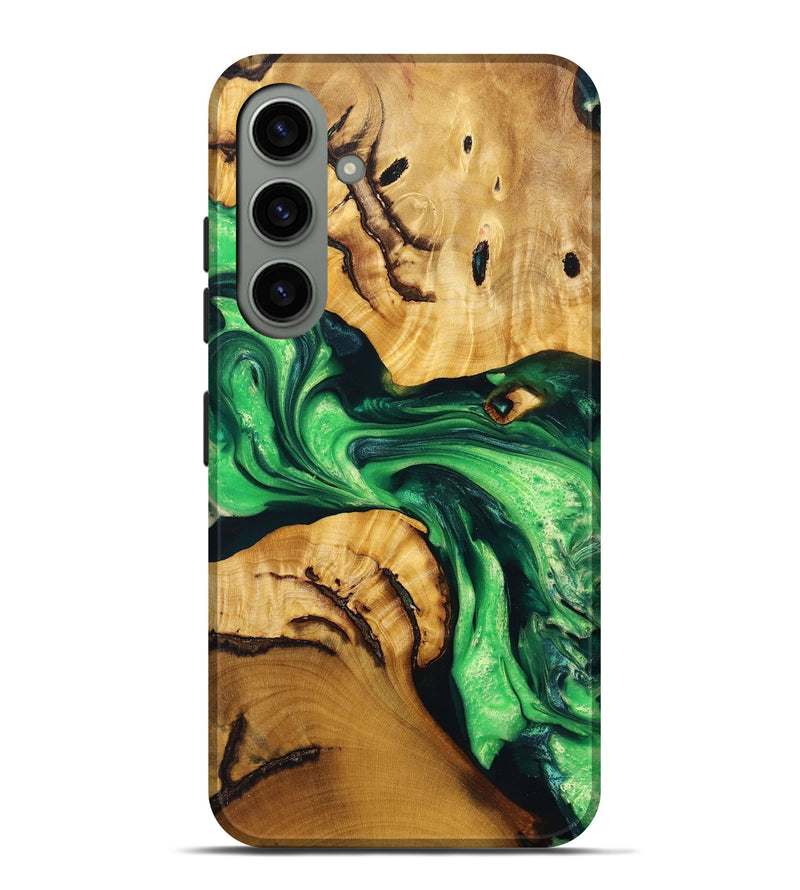 Galaxy S24 Plus Wood+Resin Live Edge Phone Case - Brent (Green, 694963)