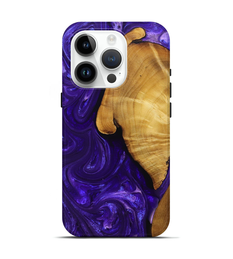 iPhone 15 Pro Wood+Resin Live Edge Phone Case - Orlando (Purple, 694969)