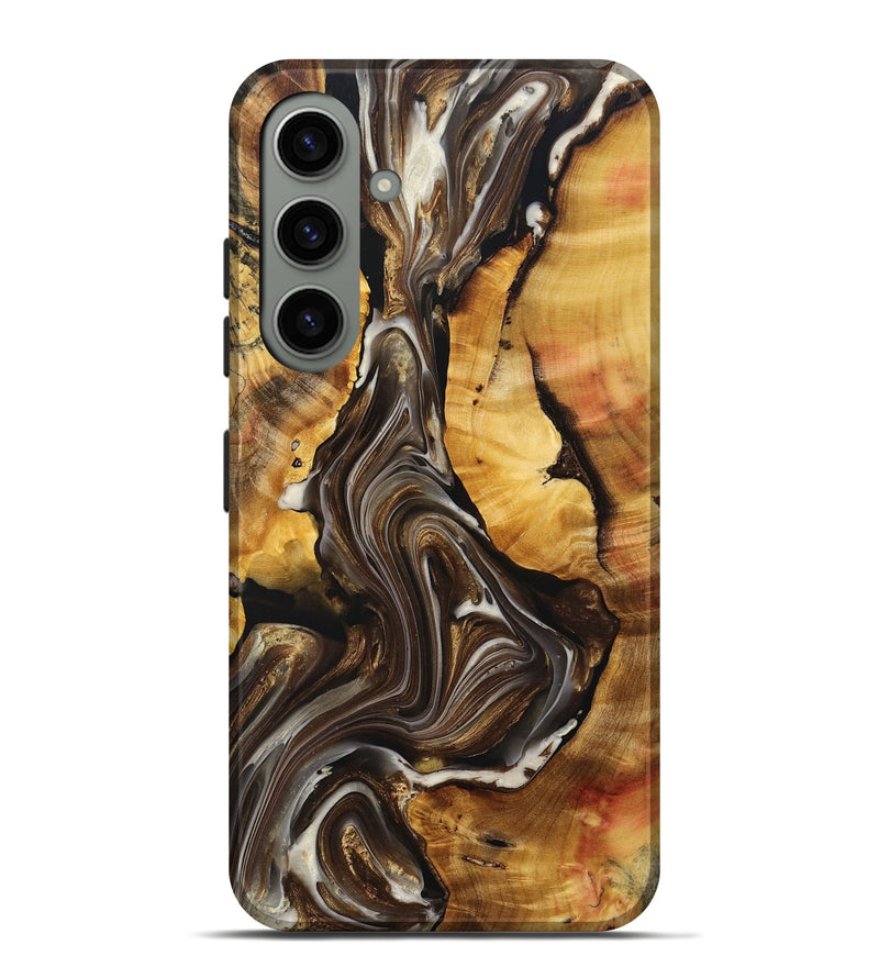 Galaxy S24 Plus Wood+Resin Live Edge Phone Case - Bennie (Black & White, 694977)