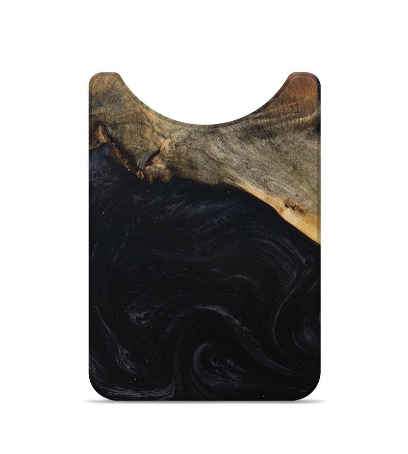 Live Edge Wood+Resin Wallet - Ella (Pure Black, 695031)