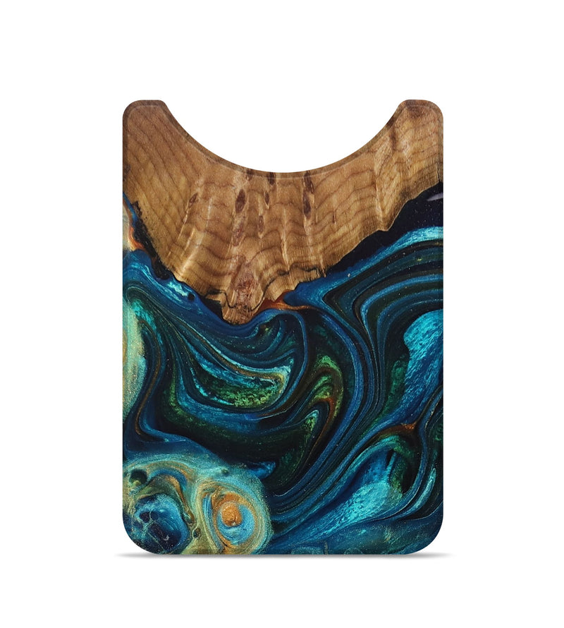 Live Edge Wood+Resin Wallet - Lyric (Teal & Gold, 695040)
