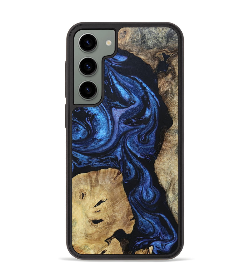 Galaxy S23 Plus Wood+Resin Phone Case - Zane (Blue, 695223)