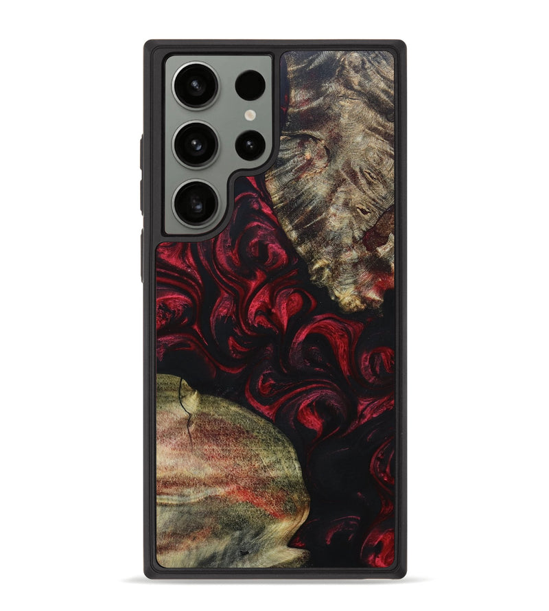 Galaxy S23 Ultra Wood+Resin Phone Case - Janine (Red, 695247)