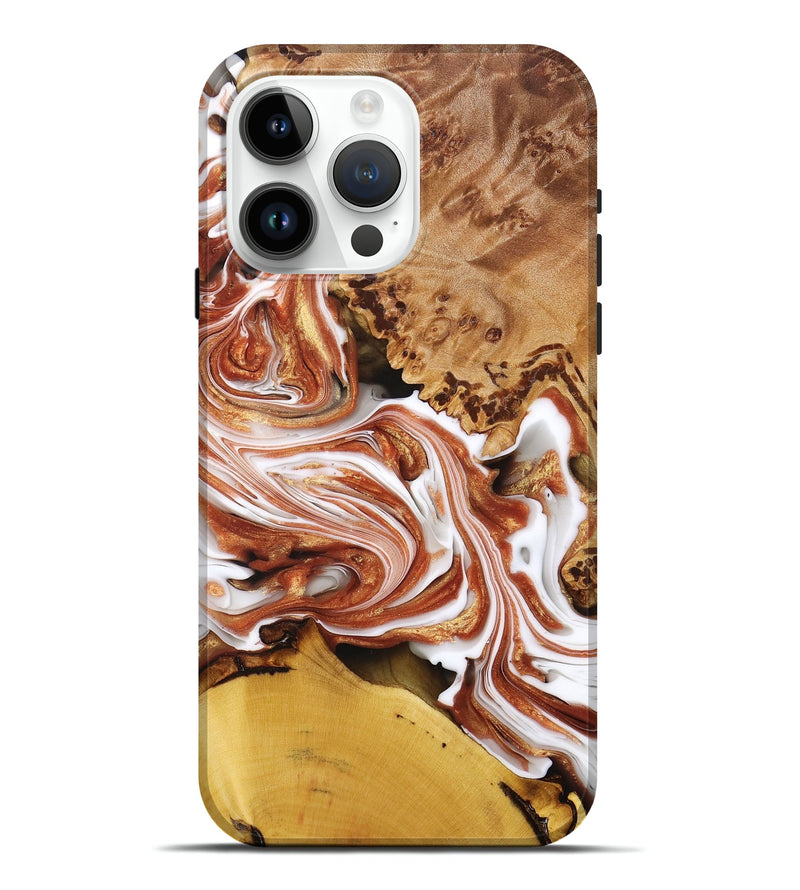 iPhone 15 Pro Max Wood+Resin Live Edge Phone Case - Randall (Black & White, 695290)